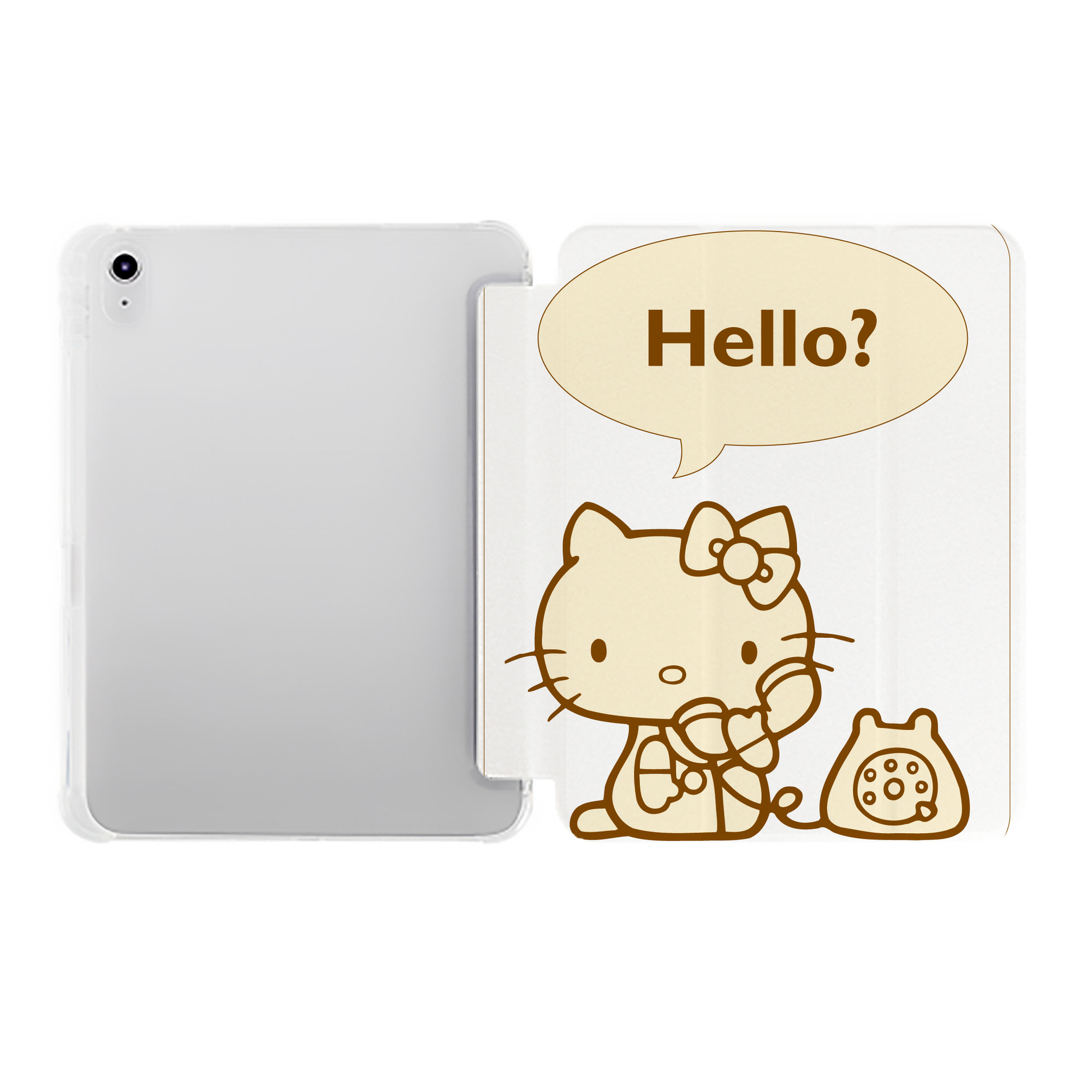 （画像用） Hello Kitty ハローキティ IPad ケース ペン収納付き 三つ折りスタンド PUレザー×シリコン 対応機種9.5/10.5/10.9インチ